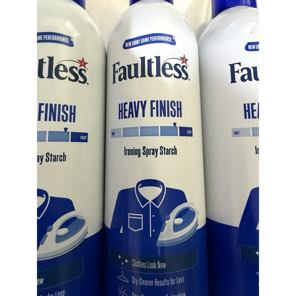 4 Cans Faultless Heavy Finish Ironing Spray‎ Starch, 20 Ounce Each
